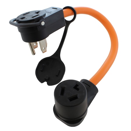 Ac Works Plug Adapter, STW, 14-30R, 10-30R, 14-30P, 1.5 ft., Orange PB14301030